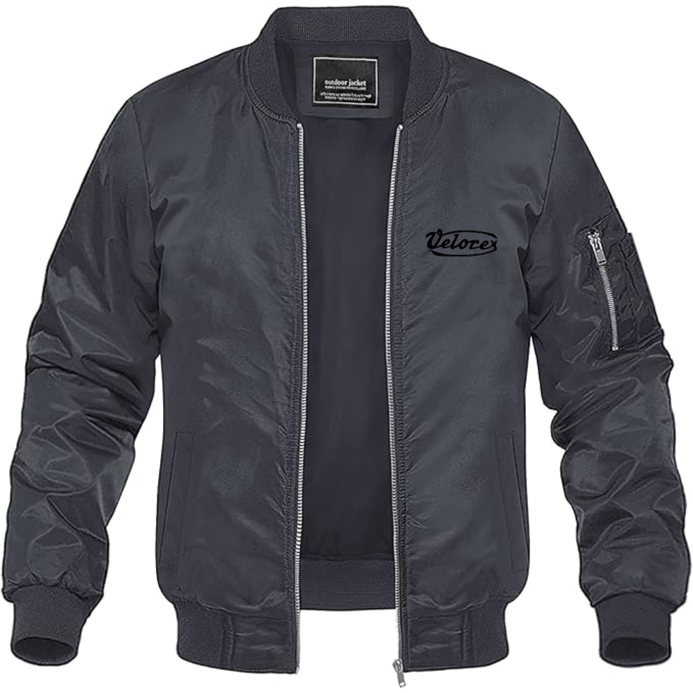 Men's Velorex Logo Lightweight Bomber Jacket Windbreaker Softshell Varsity Jacket Coat