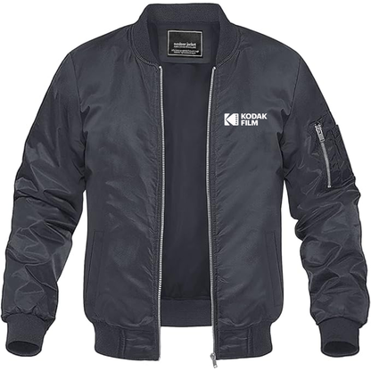 Men's Kodak Motion Picture Film Logo Lightweight Bomber Jacket Windbreaker Softshell Varsity Jacket Coat