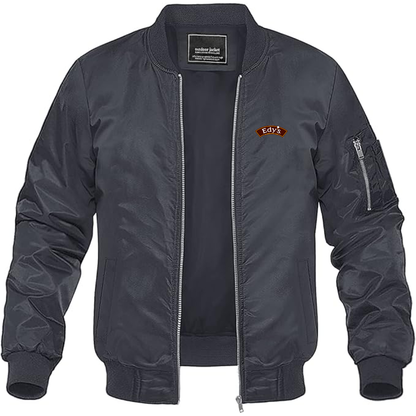 Men's Edys Logo Lightweight Bomber Jacket Windbreaker Softshell Varsity Jacket Coat