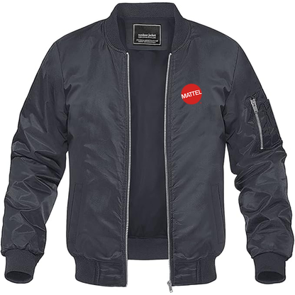 Men's  Mattel  Logo Lightweight Bomber Jacket Windbreaker Softshell Varsity Jacket Coat