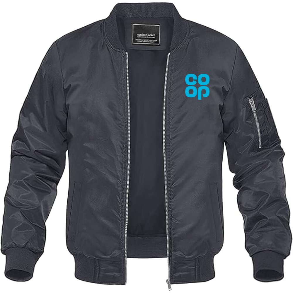 Men's CoOp Lightweight Bomber Jacket Windbreaker Softshell Varsity Jacket Coat