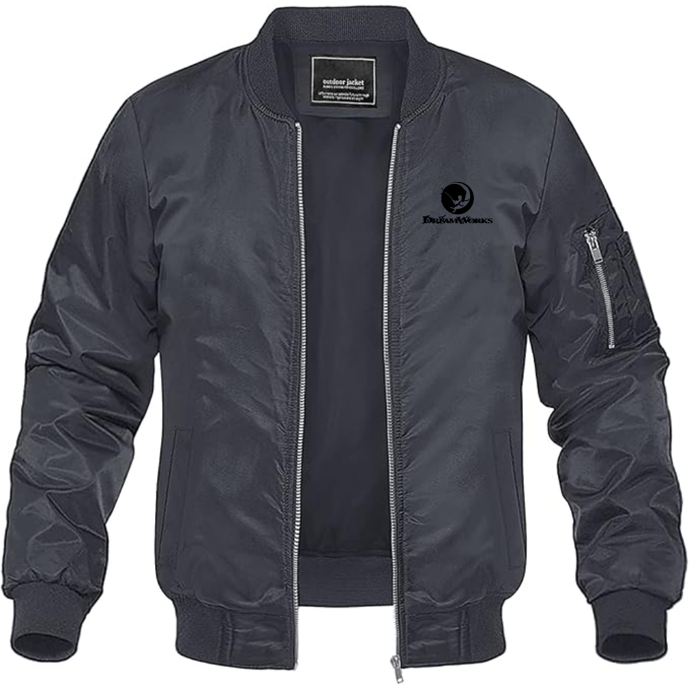 Men's  Dreamworks  Lightweight Bomber Jacket Windbreaker Softshell Varsity Jacket Coat