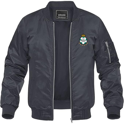 Men's Santos Laguna Soccer Lightweight Bomber Jacket Windbreaker Softshell Varsity Jacket Coat