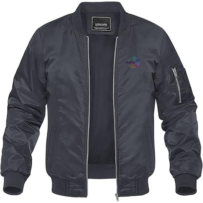 Men's  Wipro Logo Lightweight Bomber Jacket Windbreaker Softshell Varsity Jacket Coat