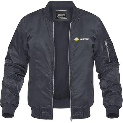 Men's AC Sport Car Logo Lightweight Bomber Jacket Windbreaker Softshell Varsity Jacket Coat