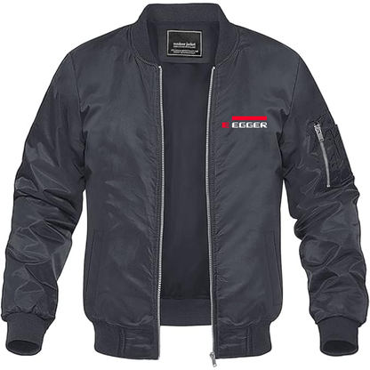 Men's Egger Logo Lightweight Bomber Jacket Windbreaker Softshell Varsity Jacket Coat