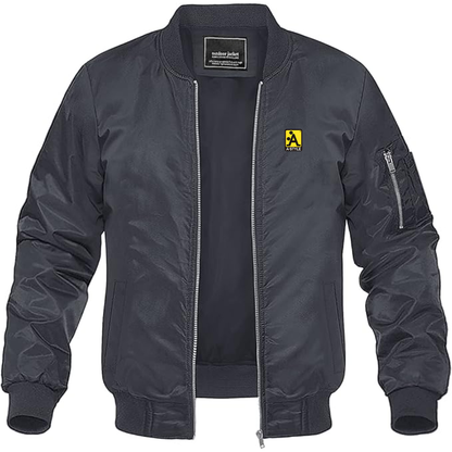 Men's A Style Logo Lightweight Bomber Jacket Windbreaker Softshell Varsity Jacket Coat