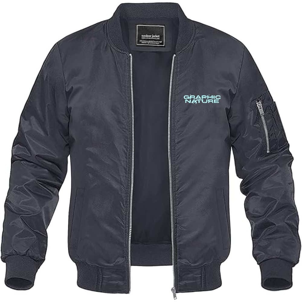 Men's Graphic Nature Logo Lightweight Bomber Jacket Windbreaker Softshell Varsity Jacket Coat