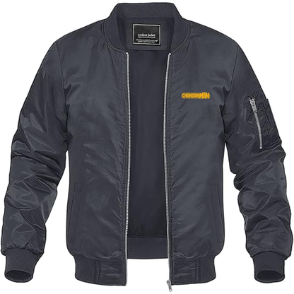 Men's Chainsaw Man Logo Lightweight Bomber Jacket Windbreaker Softshell Varsity Jacket Coat