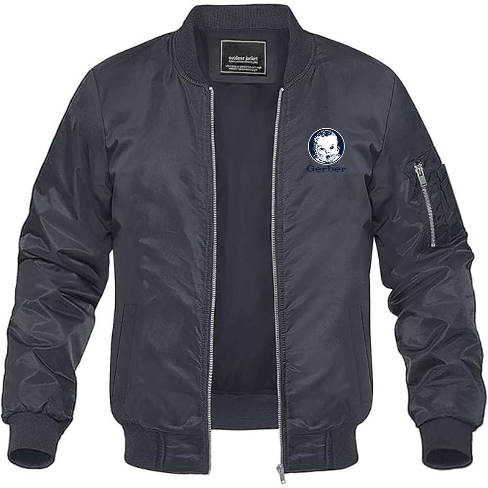 Men's Gerber Logo Lightweight Bomber Jacket Windbreaker Softshell Varsity Jacket Coat