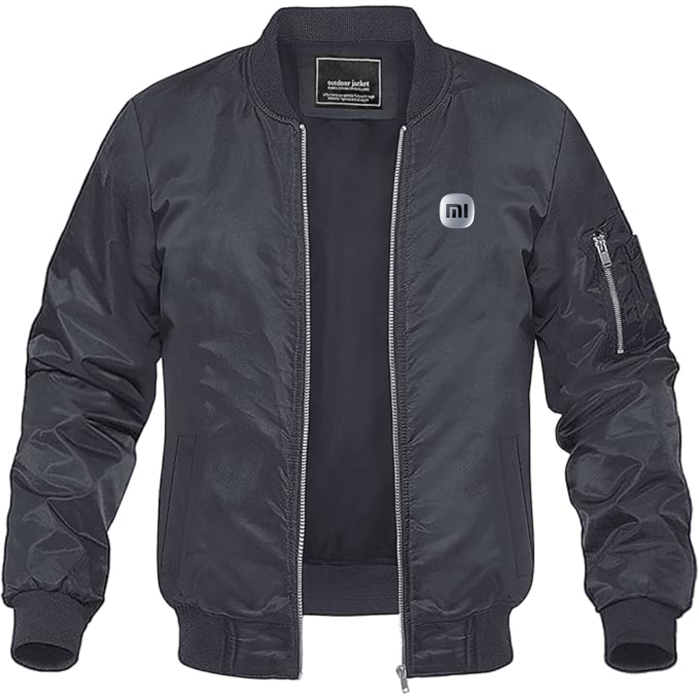 Men's Xiaomi SU7 Logo Lightweight Bomber Jacket Windbreaker Softshell Varsity Jacket Coat