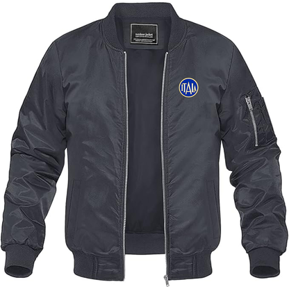 Men's  Itala Logo Lightweight Bomber Jacket Windbreaker Softshell Varsity Jacket Coat