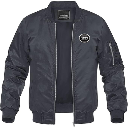 Men's Zhidou  Logo Lightweight Bomber Jacket Windbreaker Softshell Varsity Jacket Coat