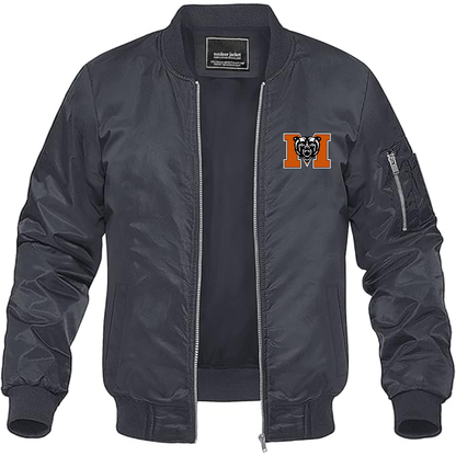 Men's Mercer Bears Logo Lightweight Bomber Jacket Windbreaker Softshell Varsity Jacket Coat