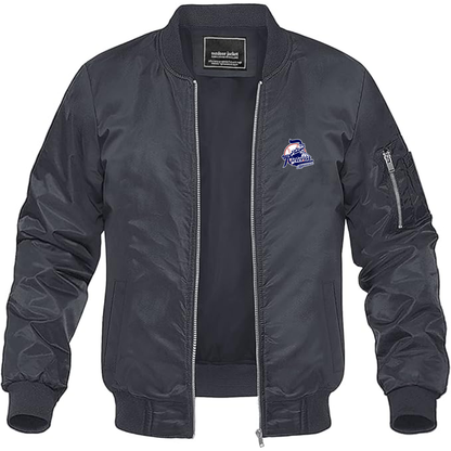 Men's Aguascalientes Rieleros Logo Lightweight Bomber Jacket Windbreaker Softshell Varsity Jacket Coat