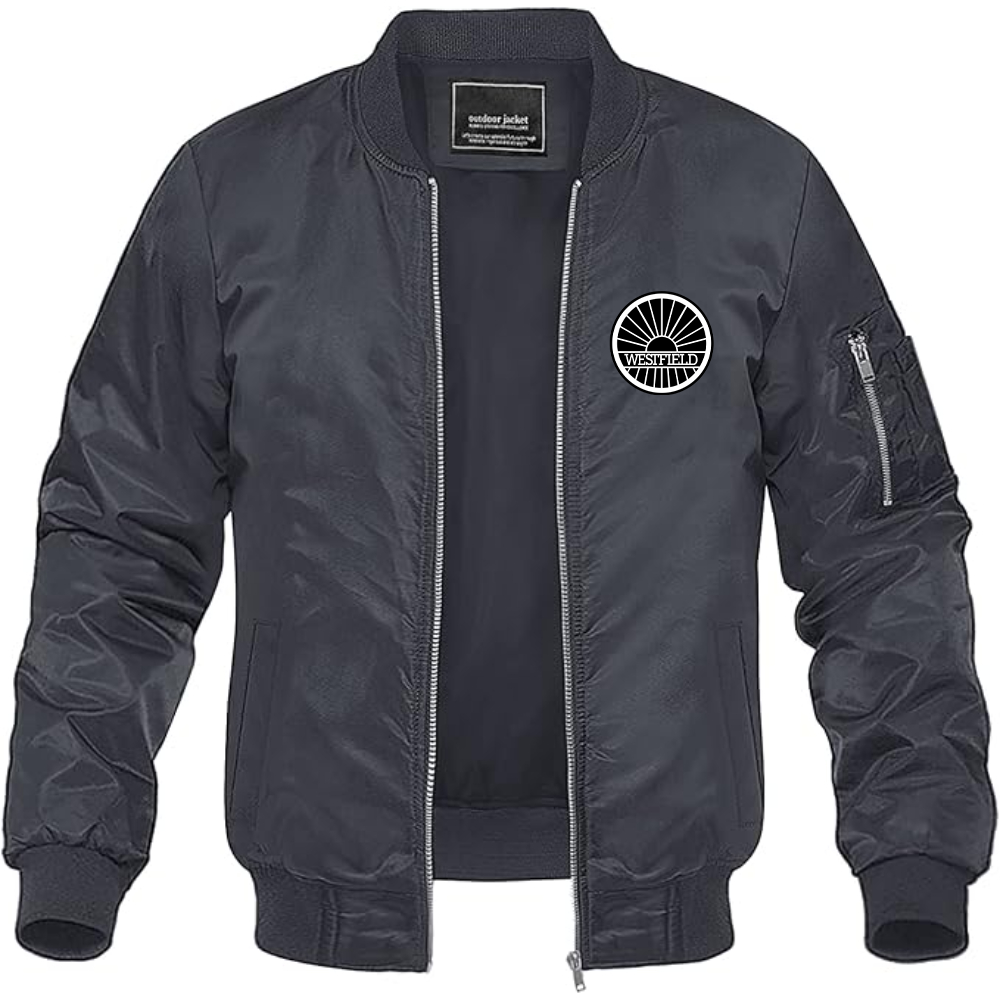 Men's Westfield-logo Lightweight Bomber Jacket Windbreaker Softshell Varsity Jacket Coat
