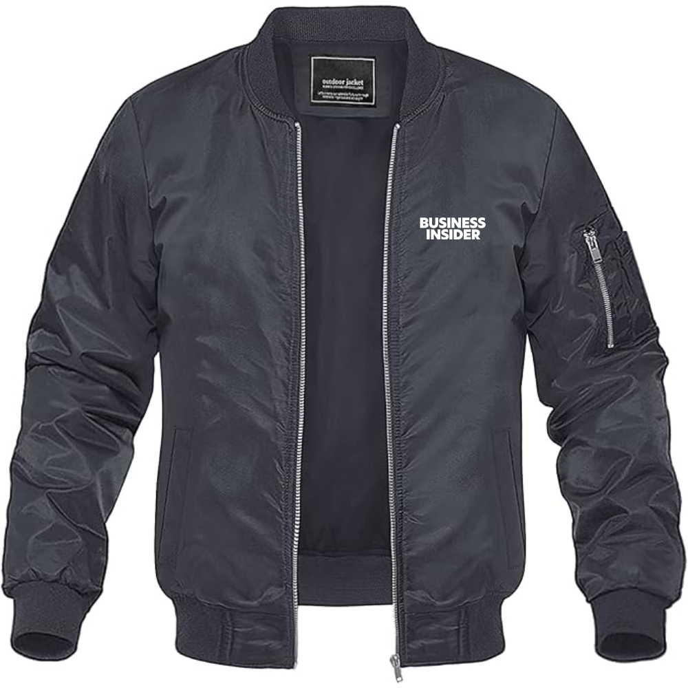 Men's Business Insider Logo Lightweight Bomber Jacket Windbreaker Softshell Varsity Jacket Coat
