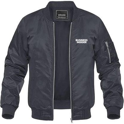 Men's Business Insider Logo Lightweight Bomber Jacket Windbreaker Softshell Varsity Jacket Coat