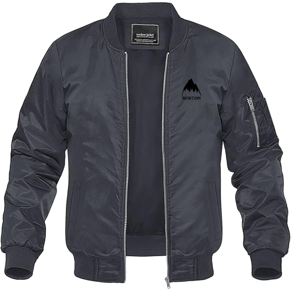 Men's Burton Mountain Lightweight Bomber Jacket Windbreaker Softshell Varsity Jacket Coat