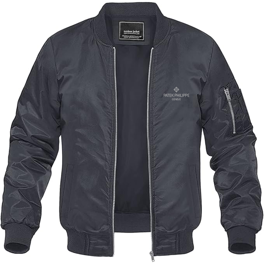 Men's Patek Philippe  Logo  Lightweight Bomber Jacket Windbreaker Softshell Varsity Jacket Coat