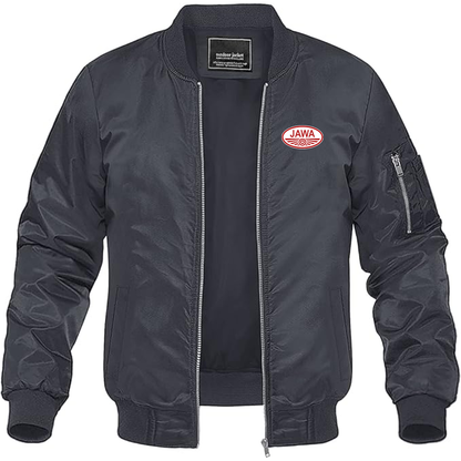 Men's Jawa Logo Lightweight Bomber Jacket Windbreaker Softshell Varsity Jacket Coat