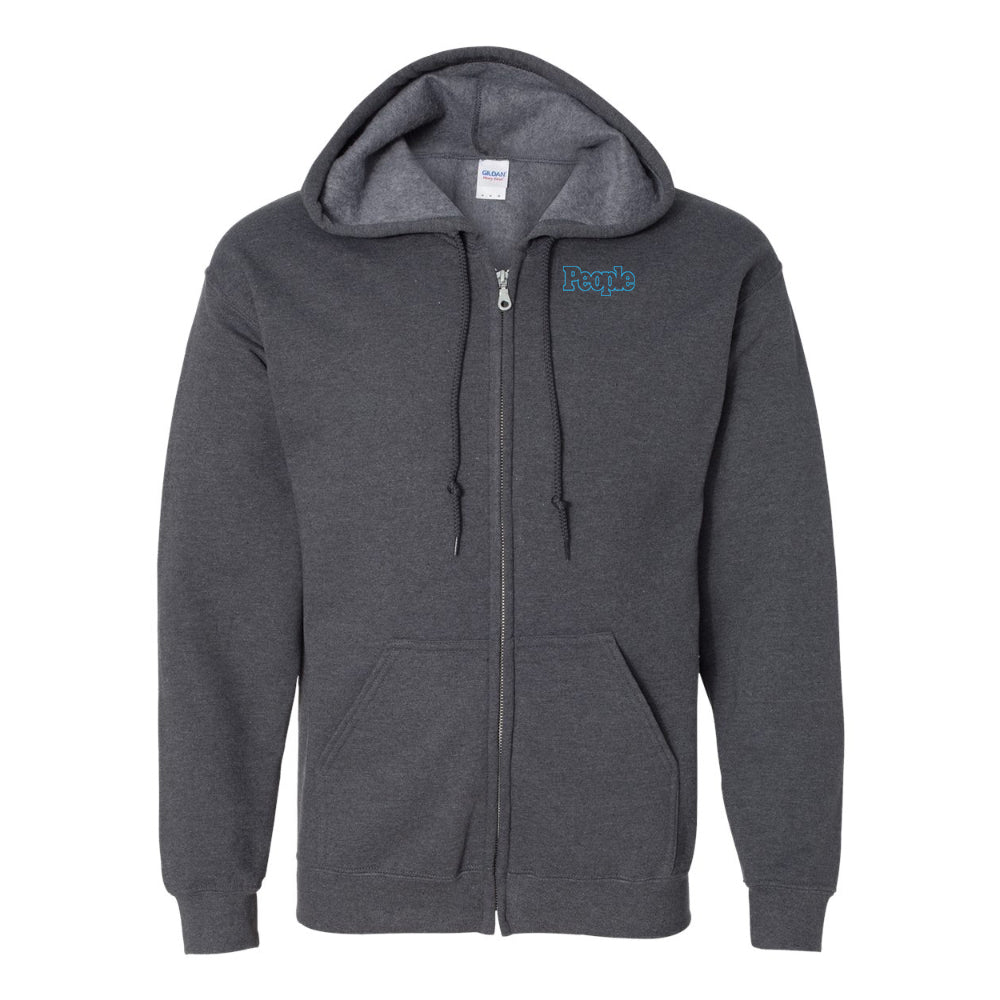 Men's People Magazine Logo Gildan  Heavy Blend Full Zip Hooded Sweatshirt