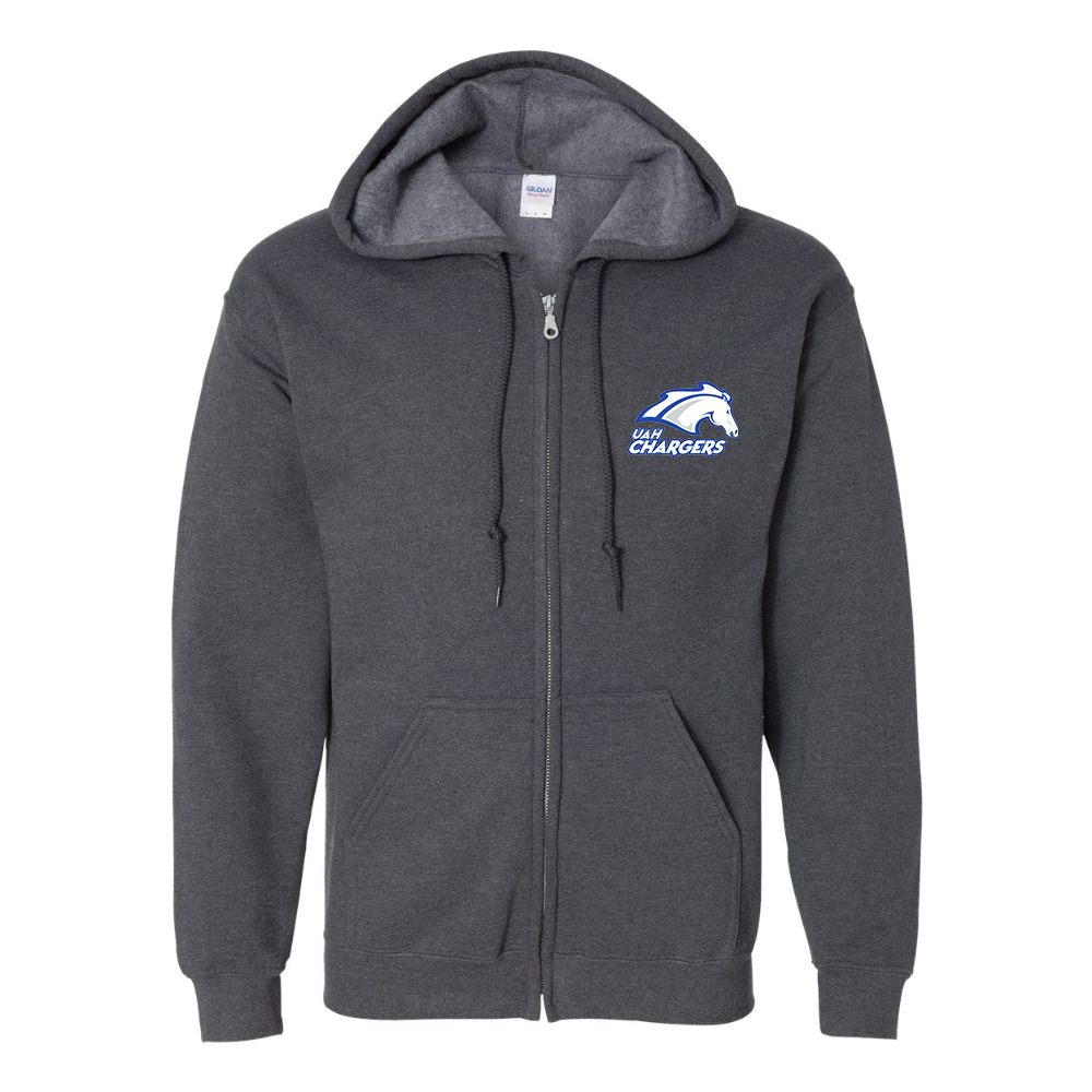 Men's Alabama Huntsville Chargers  Gildan  Heavy Blend Full Zip Hooded Sweatshirt
