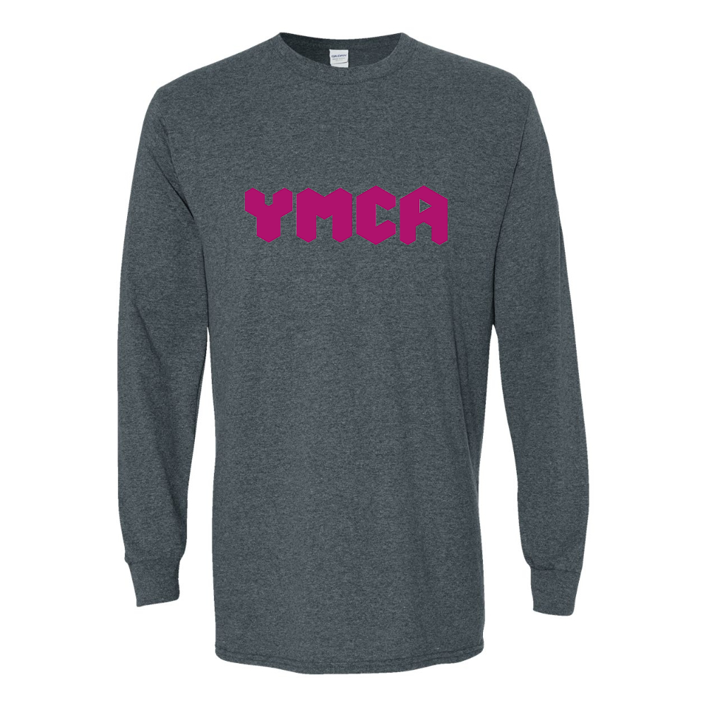Men's  YMCA Mauve Gildan Heavy Cotton Long Sleeve T-Shirt