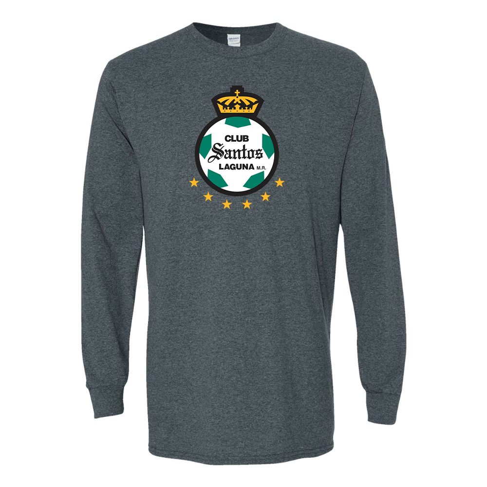 Men's Santos Laguna Soccer Gildan Heavy Cotton Long Sleeve T-Shirt