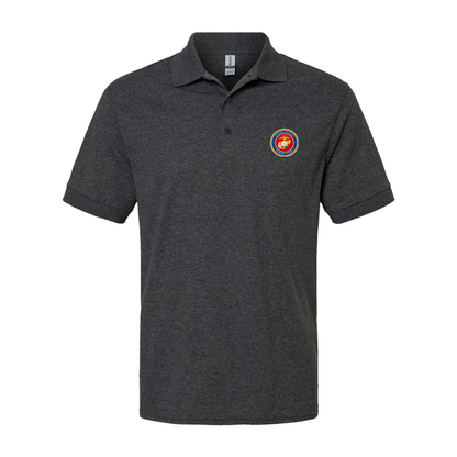 Men's  USMC Emblem Dry Blend Jersey Polo