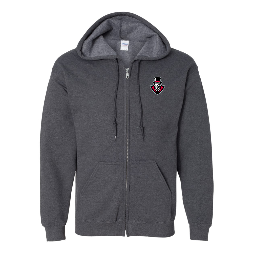 Men's   Austin Peay Governors  Gildan  Heavy Blend Full Zip Hooded Sweatshirt