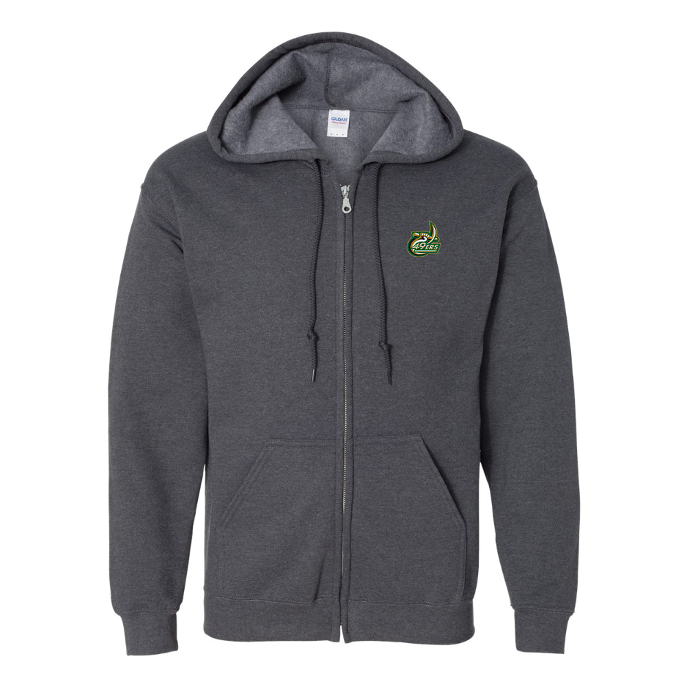 Men's Charlotte 49ers Gildan  Heavy Blend Full Zip Hooded Sweatshirt