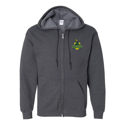 Men's Clarkson Golden Knights Gildan  Heavy Blend Full Zip Hooded Sweatshirt