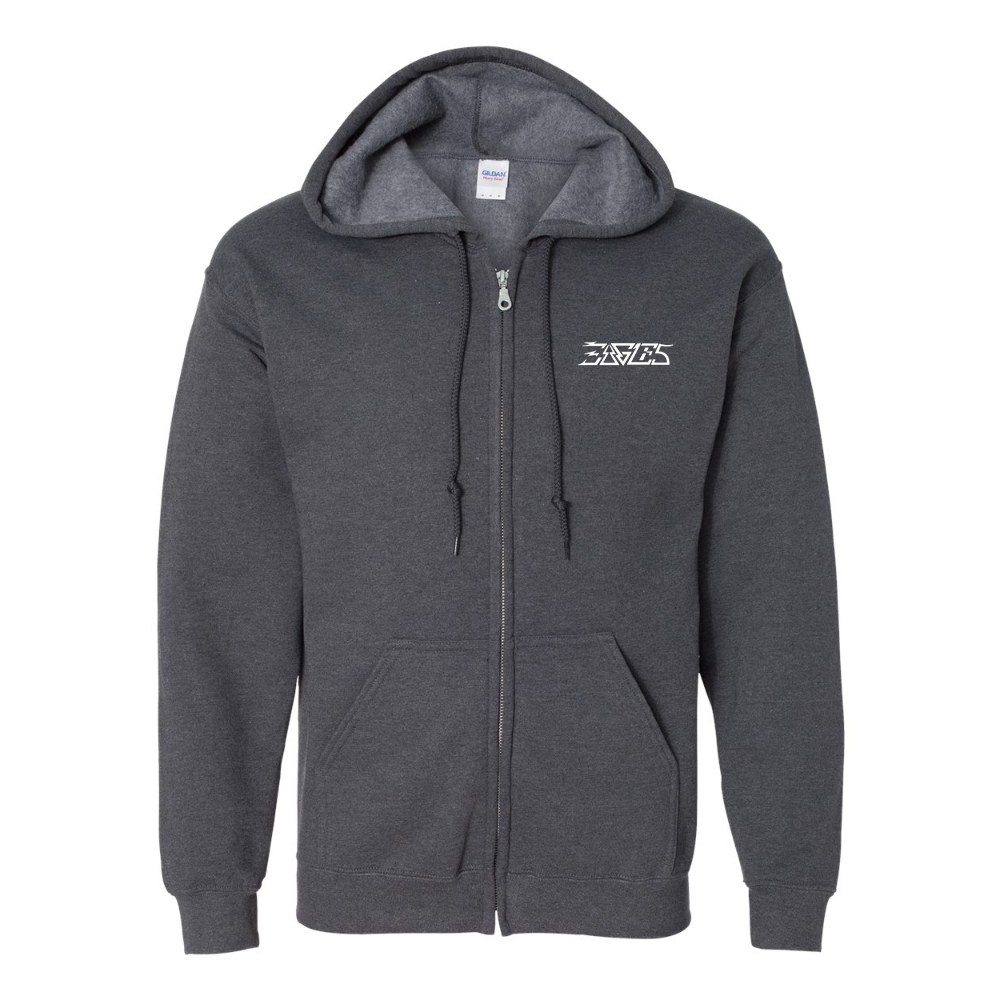 Men's Eagles Gildan  Heavy Blend Full Zip Hooded Sweatshirt