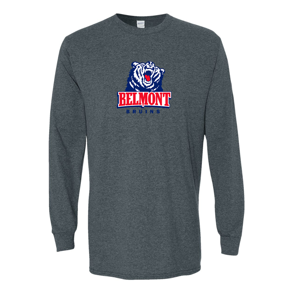 Men's Belmont Bruins  Gildan Heavy Cotton Long Sleeve T-Shirt