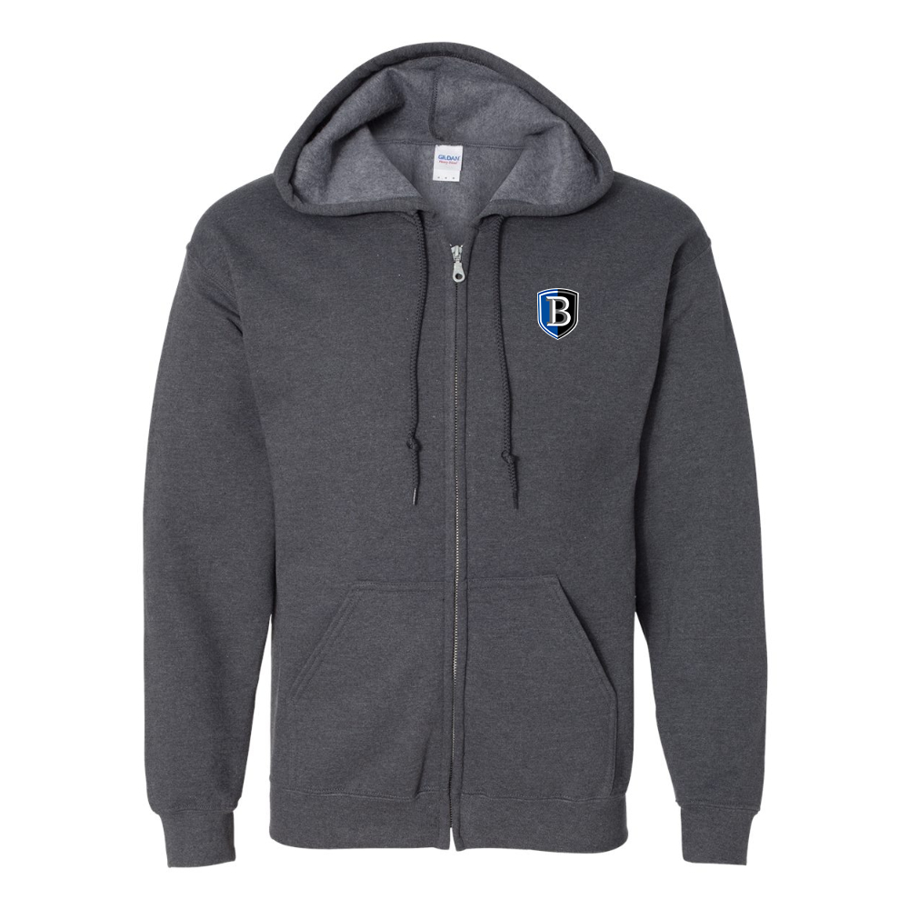 Men's   Bentley Falcons Gildan  Heavy Blend Full Zip Hooded Sweatshirt