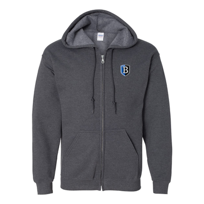 Men's   Bentley Falcons Gildan  Heavy Blend Full Zip Hooded Sweatshirt