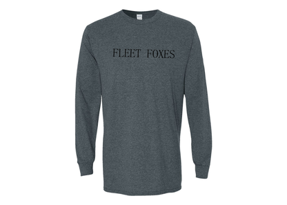 Men's Fleet Foxes Logo Gildan Heavy Cotton Long Sleeve T-Shirt