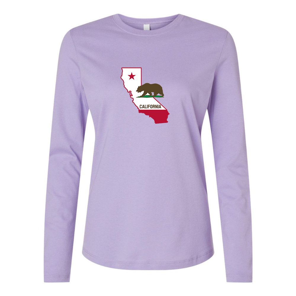 BELLA CANVAS  California Bear Map Jersey Long Sleeve Tee