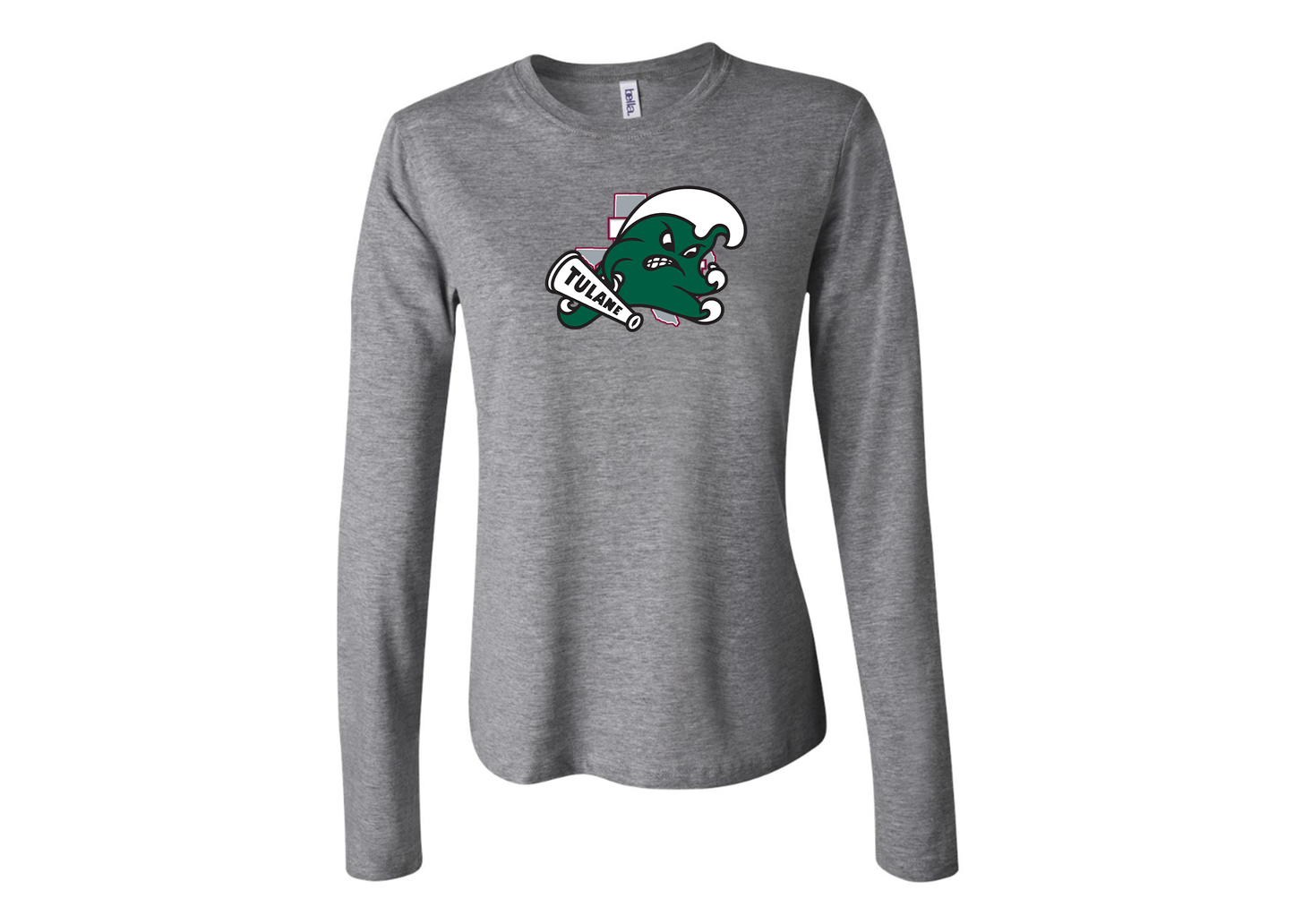 BELLA CANVAS Women’s Tulane Green Wave Jersey Long Sleeve Tee