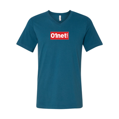 01net Logo BELLA  CANVAS - Jersey V-Neck T-Shirt