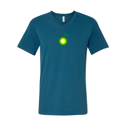 BP Oil Logo BELLA  CANVAS - Jersey V-Neck T-Shirt