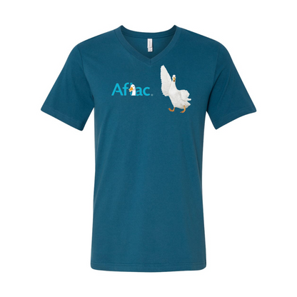 Aflac Logo and Duck BELLA  CANVAS - Jersey V-Neck T-Shirt
