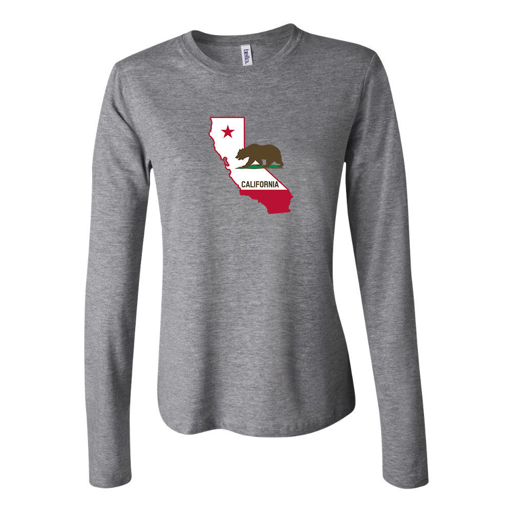 BELLA CANVAS  California Bear Map Jersey Long Sleeve Tee