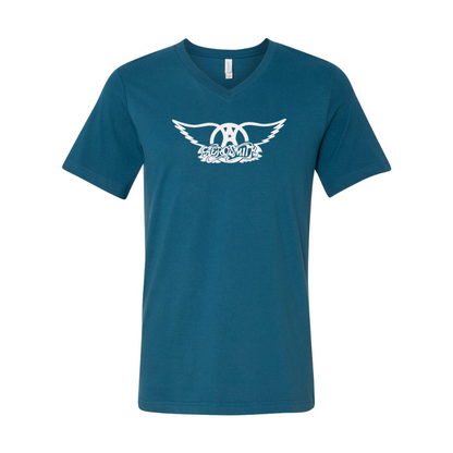 Aerosmith Logo BELLA  CANVAS - Jersey V-Neck T-Shirt