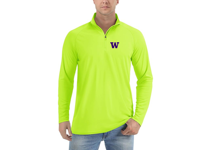 Men's Washington Huskies Lightweight Quarter-Zip Athletic Shirt Long Sleeve Performance Wear