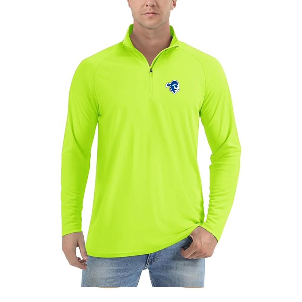 Men's Seton Hall Pirates Logo Lightweight Quarter-Zip Athletic Shirt Long Sleeve Performance Wear