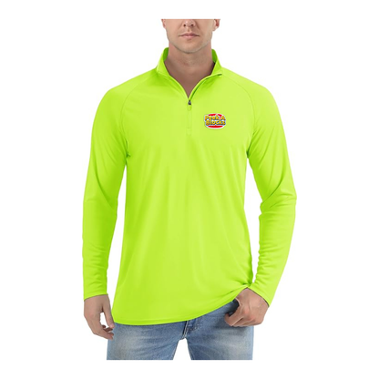Men's Peek A Blocks Logo Lightweight Quarter-Zip Athletic Shirt Long Sleeve Performance Wear