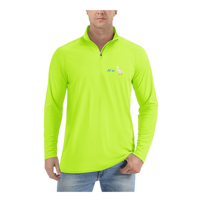Men's Aflac Logo and Duck Lightweight Quarter-Zip Athletic Shirt Long Sleeve Performance Wear