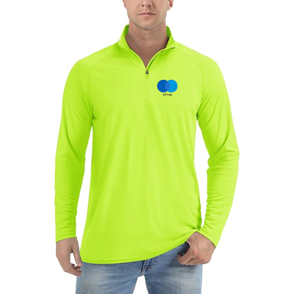 Men's Cirrus Logo Lightweight Quarter-Zip Athletic Shirt Long Sleeve Performance Wear